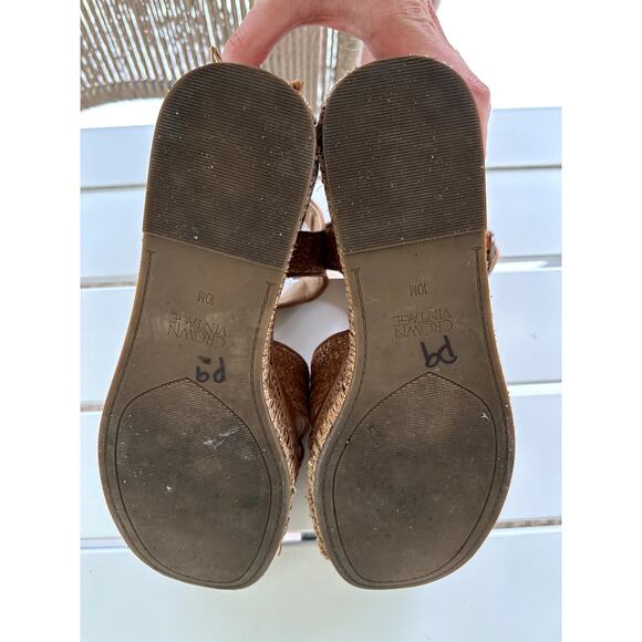 Crown Vintage Woven Platform Sandals – Size 10 Boho Summer Wedges w/ Minor Wear - Picture 4 of 6